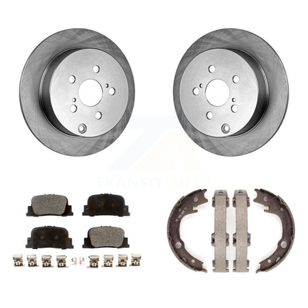 Rear Disc Rotors Ceramic Pads And Parking Brake Shoes Kit For 2005-2010 Scion tC K8T-105693