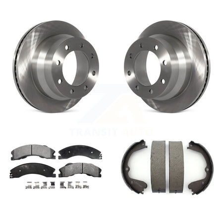 Rear Disc Rotors Ceramic Pads And Parking Shoes Kit For Chevrolet Express 3500 GMC Savana K8T-105700