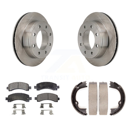 Rear Disc Rotors Ceramic Pads Parking Brake Shoes Kit For Chevrolet Express 2500 3500 GMC K8T-105706