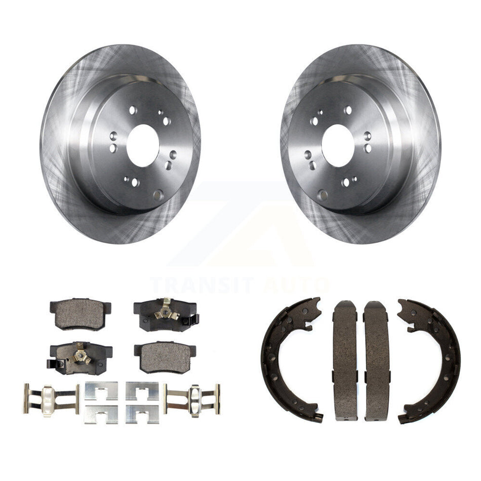 Rear Disc Rotors Ceramic Pads And Parking Brake Shoes Kit For 2005-2006 Honda CR-V K8T-105709
