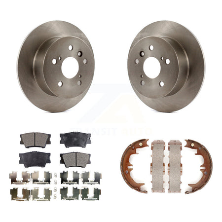 Rear Disc Rotors Ceramic Pads Parking Brake Shoes Kit For Toyota Camry Lexus ES350 Avalon K8T-105710