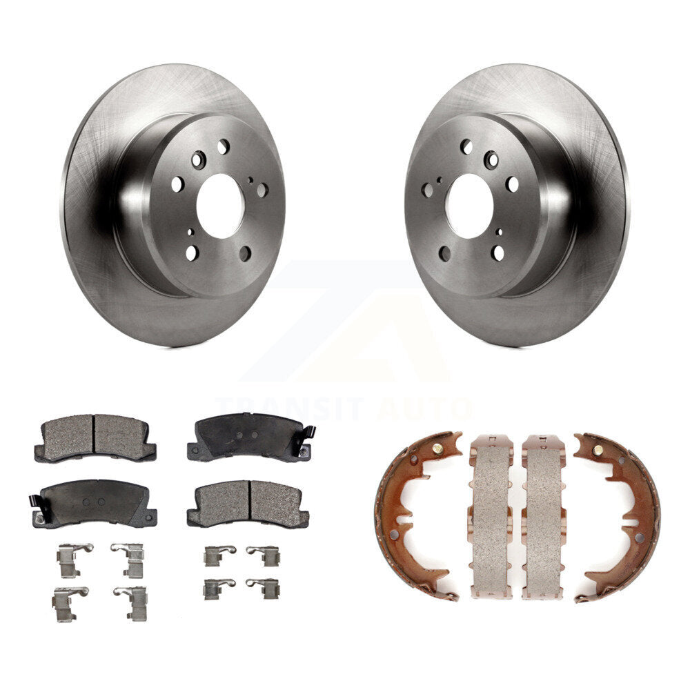 Rear Disc Rotors Ceramic Pads Parking Brake Shoes Kit For Lexus Toyota Camry RX300 ES300 K8T-105714