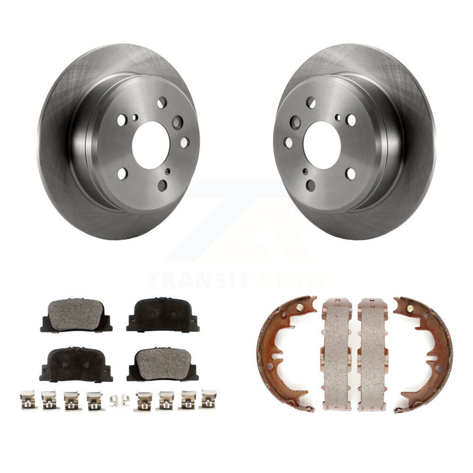Rear Disc Rotors Ceramic Pads And Parking Brake Shoes Kit For Toyota Camry Lexus ES300 K8T-105716