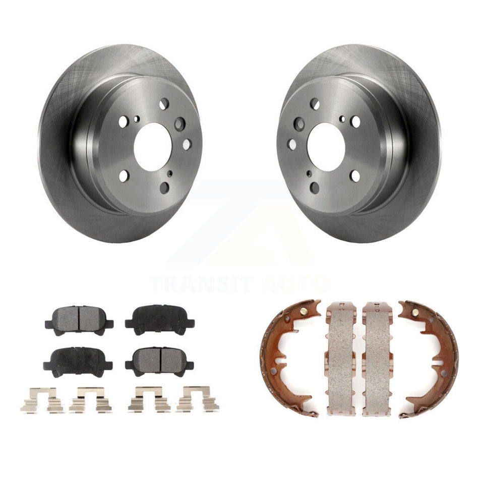 Rear Disc Rotors Ceramic Pads And Parking Brake Shoes Kit For Toyota Camry Solara K8T-105720