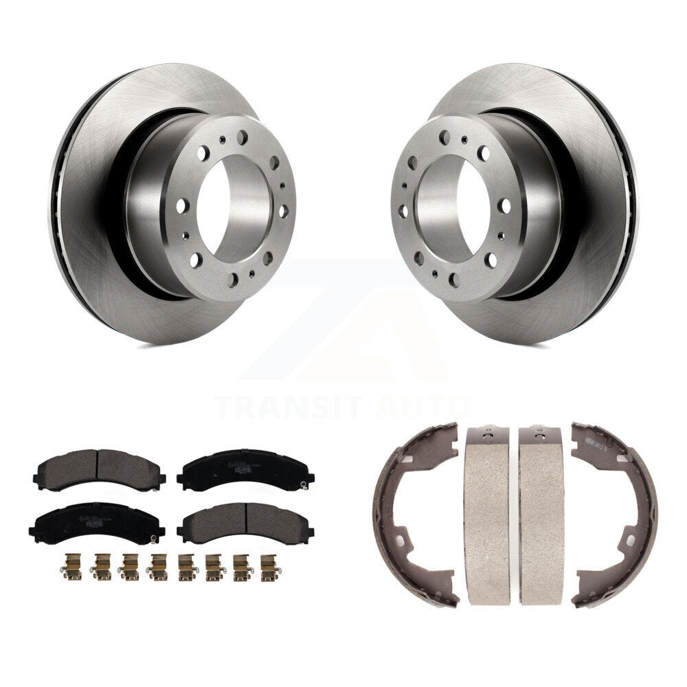 Rear Disc Rotors Ceramic Pads Parking Shoes Kit For 20-21 Ram 3500 With Dual Wheels K8T-105724