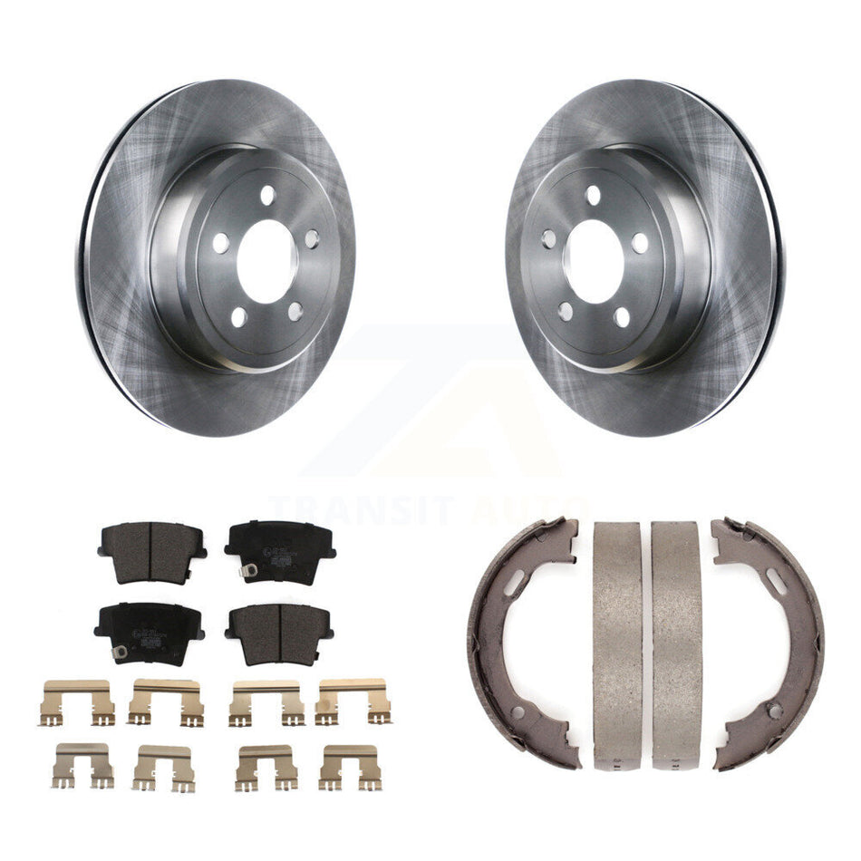Rear Disc Rotors Ceramic Pads Parking Shoes Kit For Dodge Chrysler 300 Charger Challenger K8T-105734