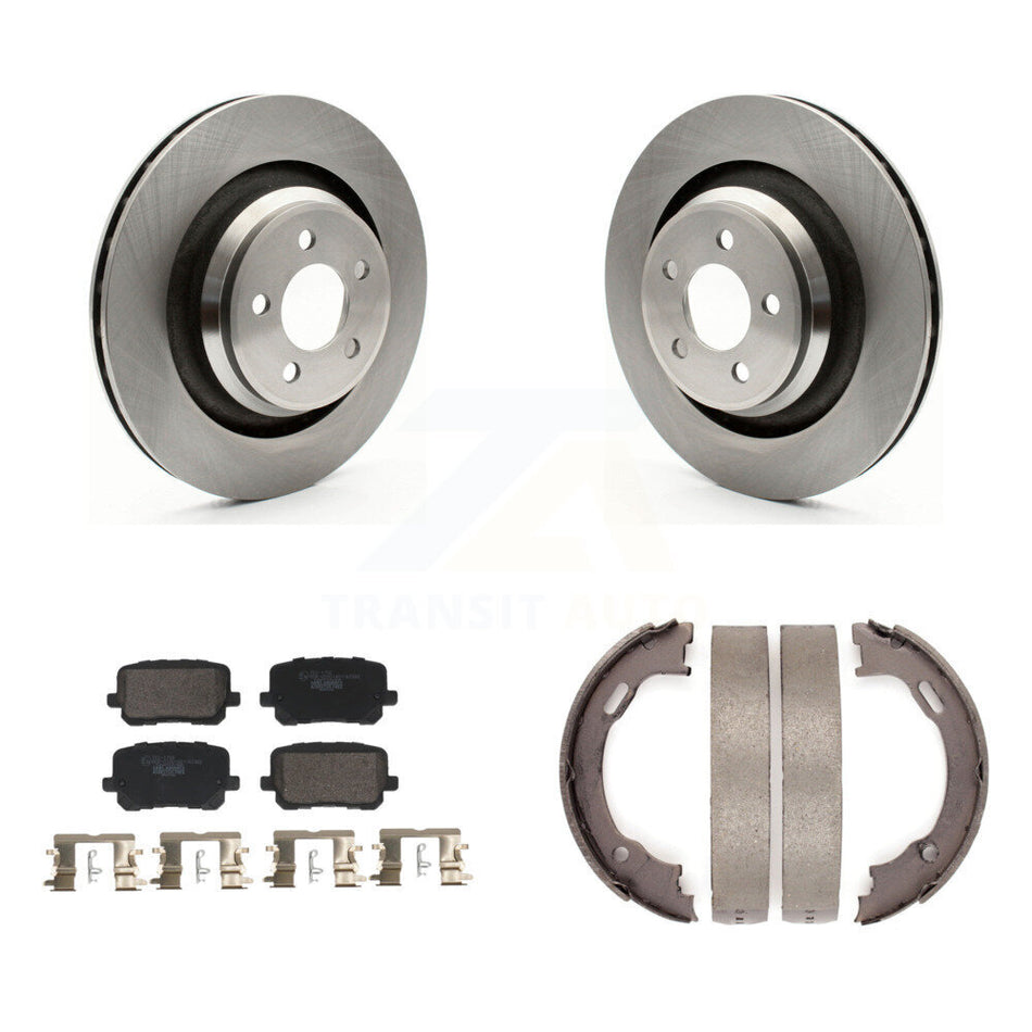 Rear Disc Rotors Ceramic Pads And Parking Brake Shoes Kit For Dodge Charger K8T-105741