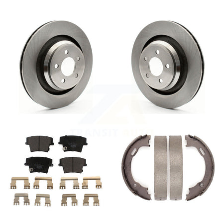 Rear Disc Rotors Ceramic Pads Parking Shoes Kit For Dodge Charger R T Scat Pack with 6.4L K8T-105742