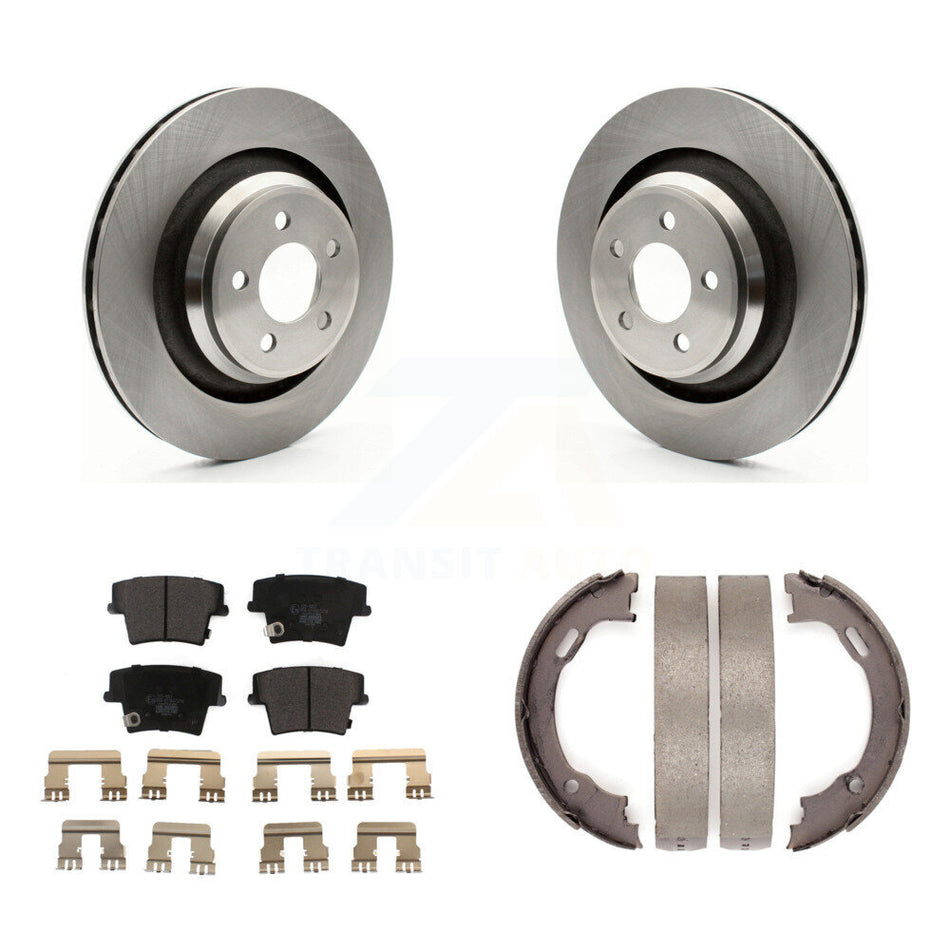 Rear Disc Rotors Ceramic Pads Parking Shoes Kit For Dodge Charger R T Scat Pack with 6.4L K8T-105742