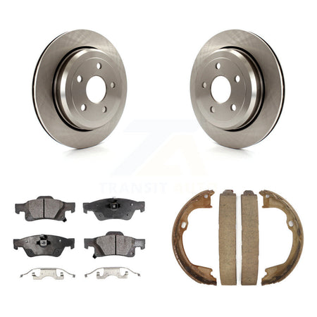 Rear Disc Rotors Ceramic Pads Parking Shoes Kit For Jeep Grand Cherokee Dodge Durango WK K8T-105749