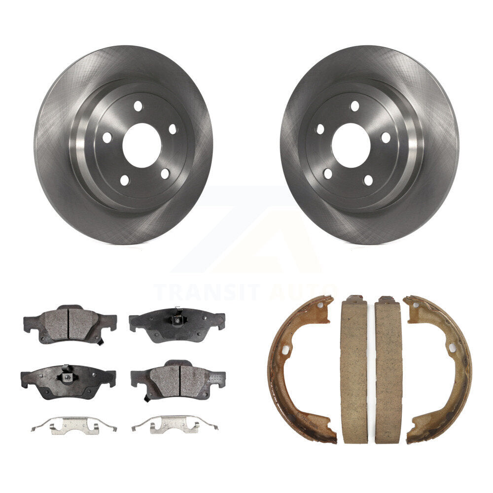 Rear Disc Rotors Ceramic Pads And Parking Shoes Kit For Dodge Durango Jeep Grand Cherokee K8T-105750