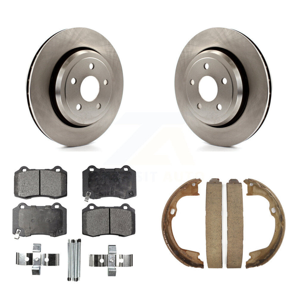 Rear Disc Rotors Ceramic Pads And Parking Shoes Kit For Jeep Grand Cherokee Dodge Durango K8T-105751