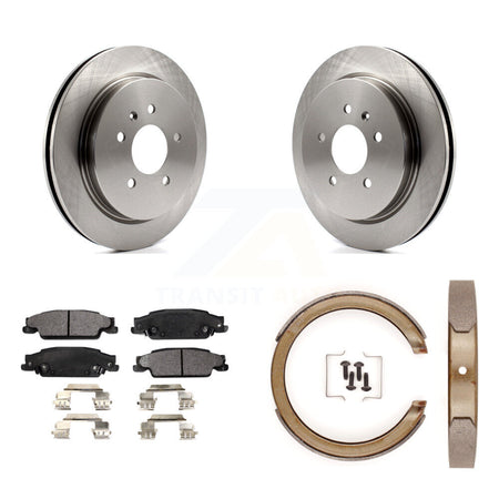 Rear Disc Rotors Ceramic Pads And Parking Brake Shoes Kit For Cadillac STS K8T-105753