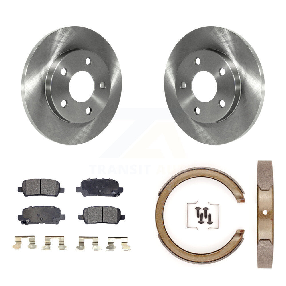 Rear Disc Rotors Ceramic Pads And Parking Brake Shoes Kit For Chevrolet Impala K8T-105755