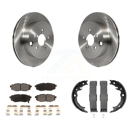 Rear Disc Rotors Ceramic Pads Parking Brake Shoes Kit For 2014-2018 Subaru Forester 2.0L K8T-105756