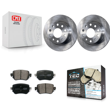 Rear Disc Brake Rotors And Ceramic Pads Kit For 2015 Volkswagen Golf SportWagen K8T-105762