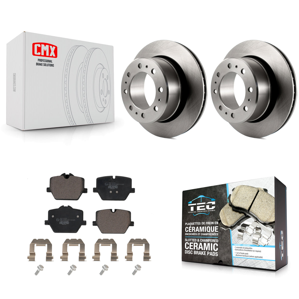 Rear Disc Brake Rotors And Ceramic Pad Kit For 2023-2024 Ram 3500 With Single Wheels K8T-105764