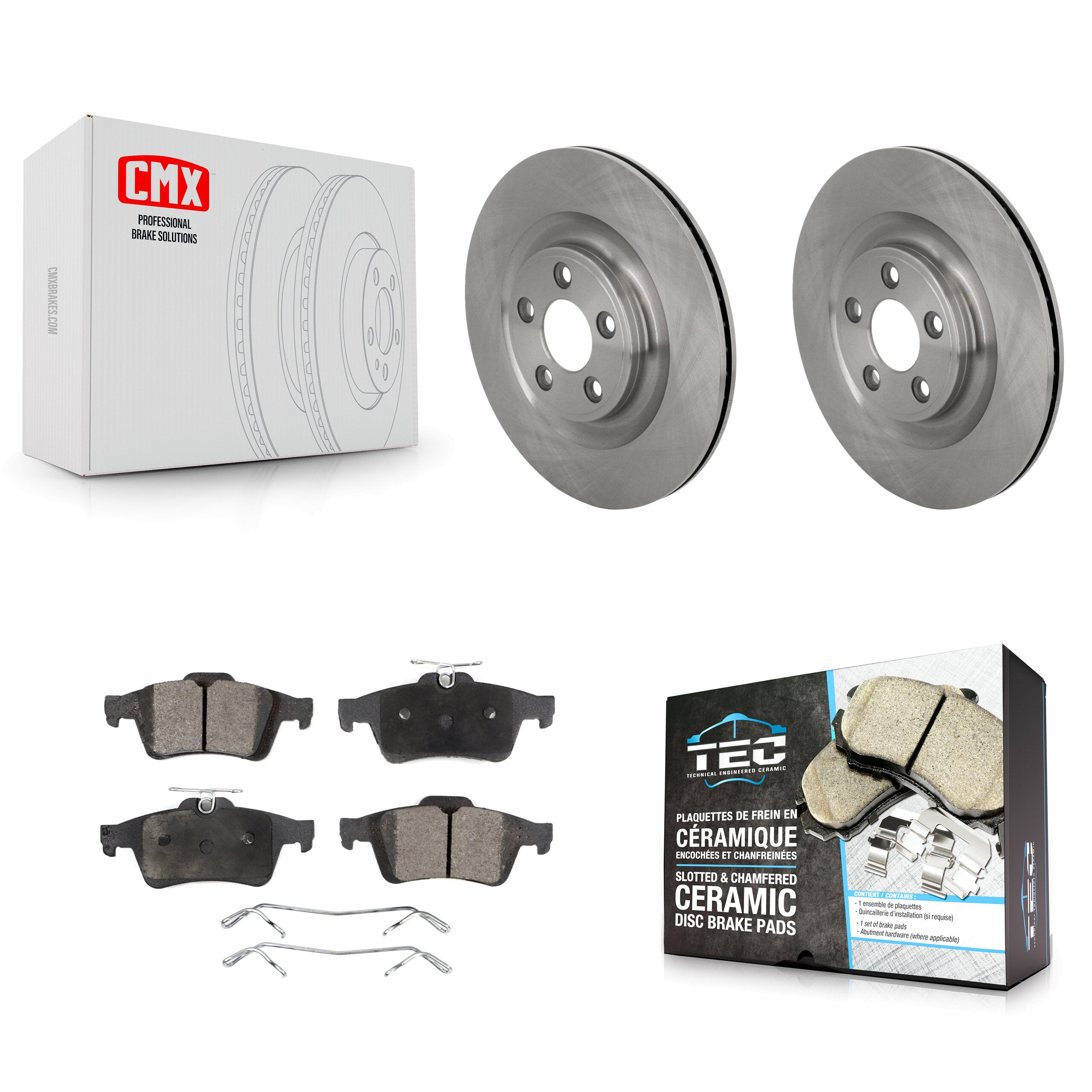 Rear Brake Rotor & Ceramic Pad Kit For Jaguar XJ Base with 3.0L With Manual Parking K8T-105767