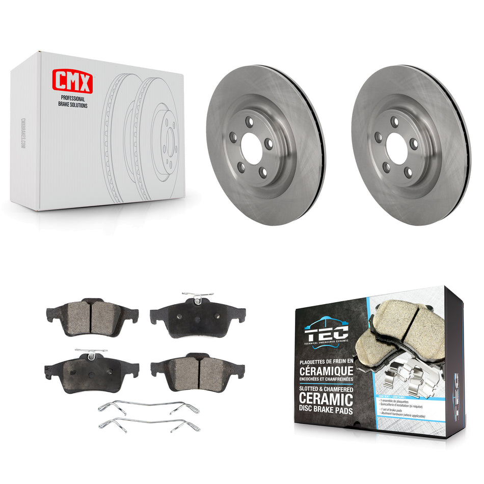 Rear Brake Rotor & Ceramic Pad Kit For Jaguar XJ Base with 3.0L With Manual Parking K8T-105767