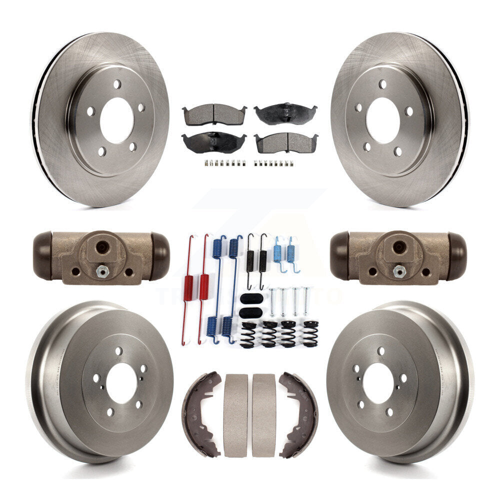 Front Rear Brake Rotor Ceramic Pad Drum Kit (9Pc) For Dodge Caravan Grand Chrysler Town & K8T-105777