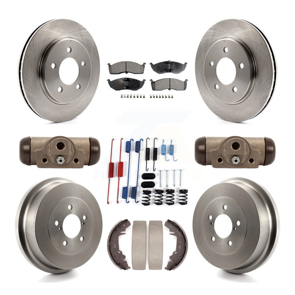 Front Rear Brake Rotor Ceramic Pad Drum Kit (9Pc) For Dodge Caravan Grand Chrysler Town & K8T-105777