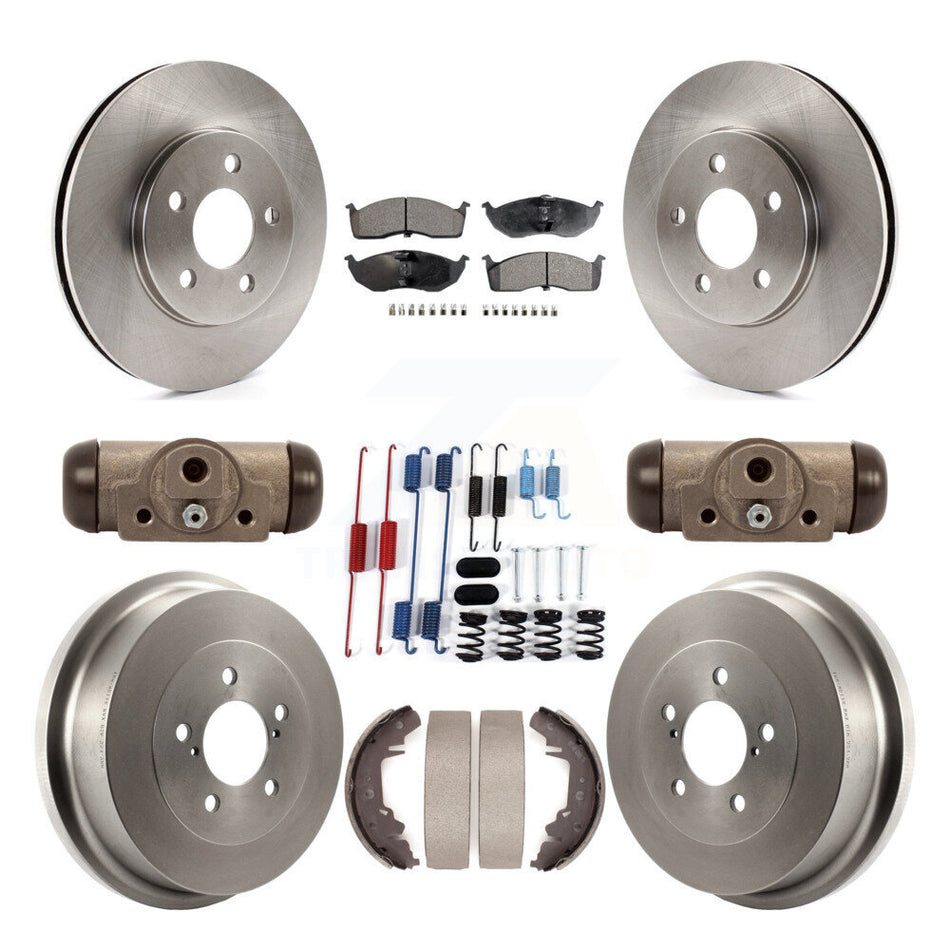 Front Rear Disc Brake Rotors Ceramic Pads And Drum Kit (9Pc) For Chrysler Grand Voyager K8T-105778