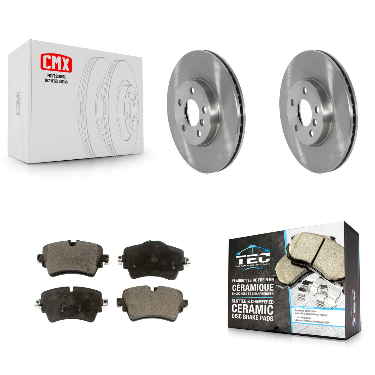 Front Disc Brake Rotors And Ceramic Pads Kit For 2022 Mini Cooper S K8T-105780