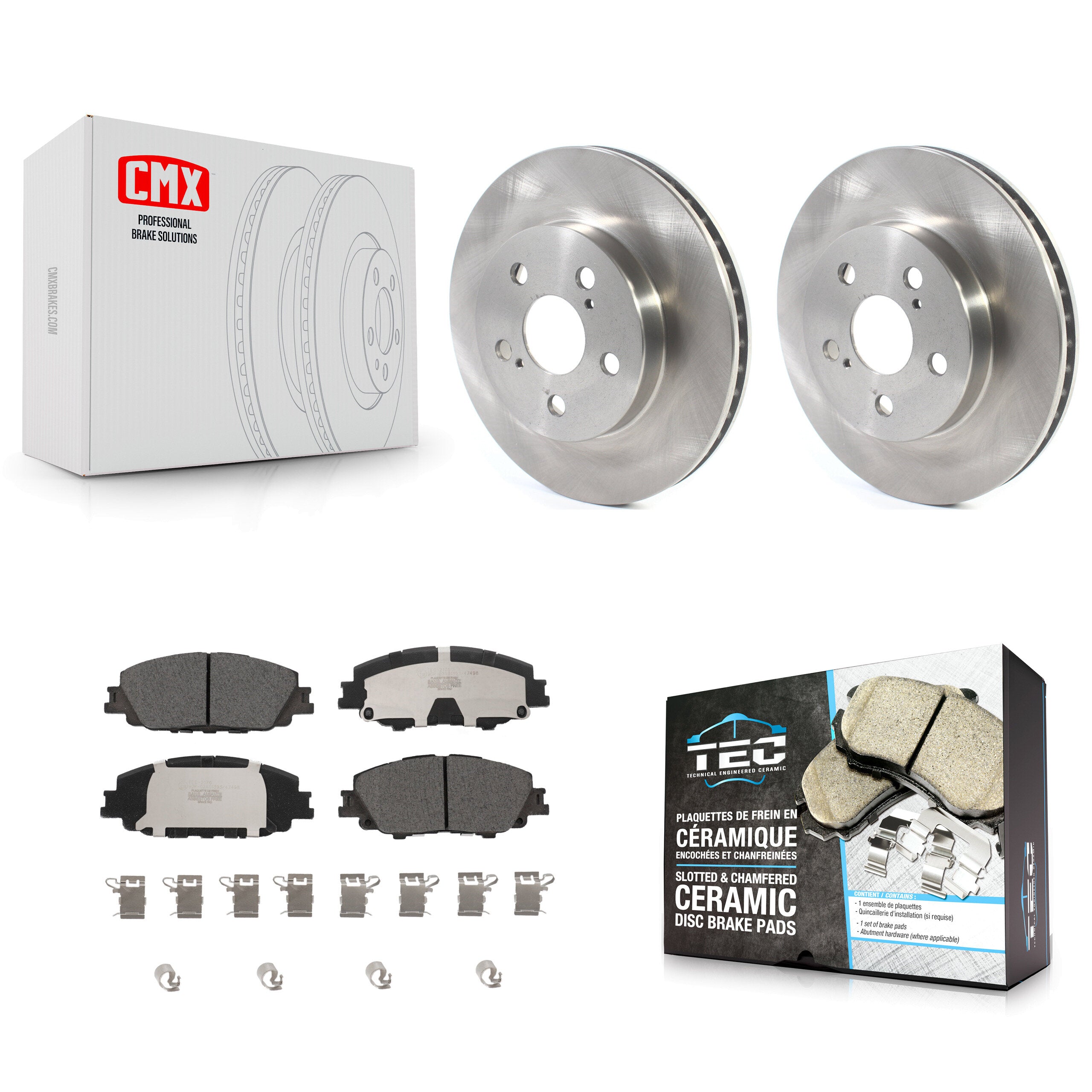 Front Brake Rotor Ceramic Pad Kit For 2023 Toyota Corolla With 283mm Diameter K8T-105782