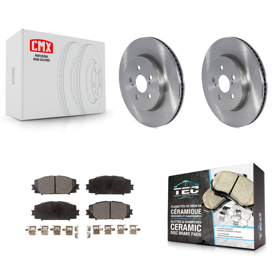 Front Disc Brake Rotors And Ceramic Pads Kit For Toyota Corolla Prius Prime K8T-105783