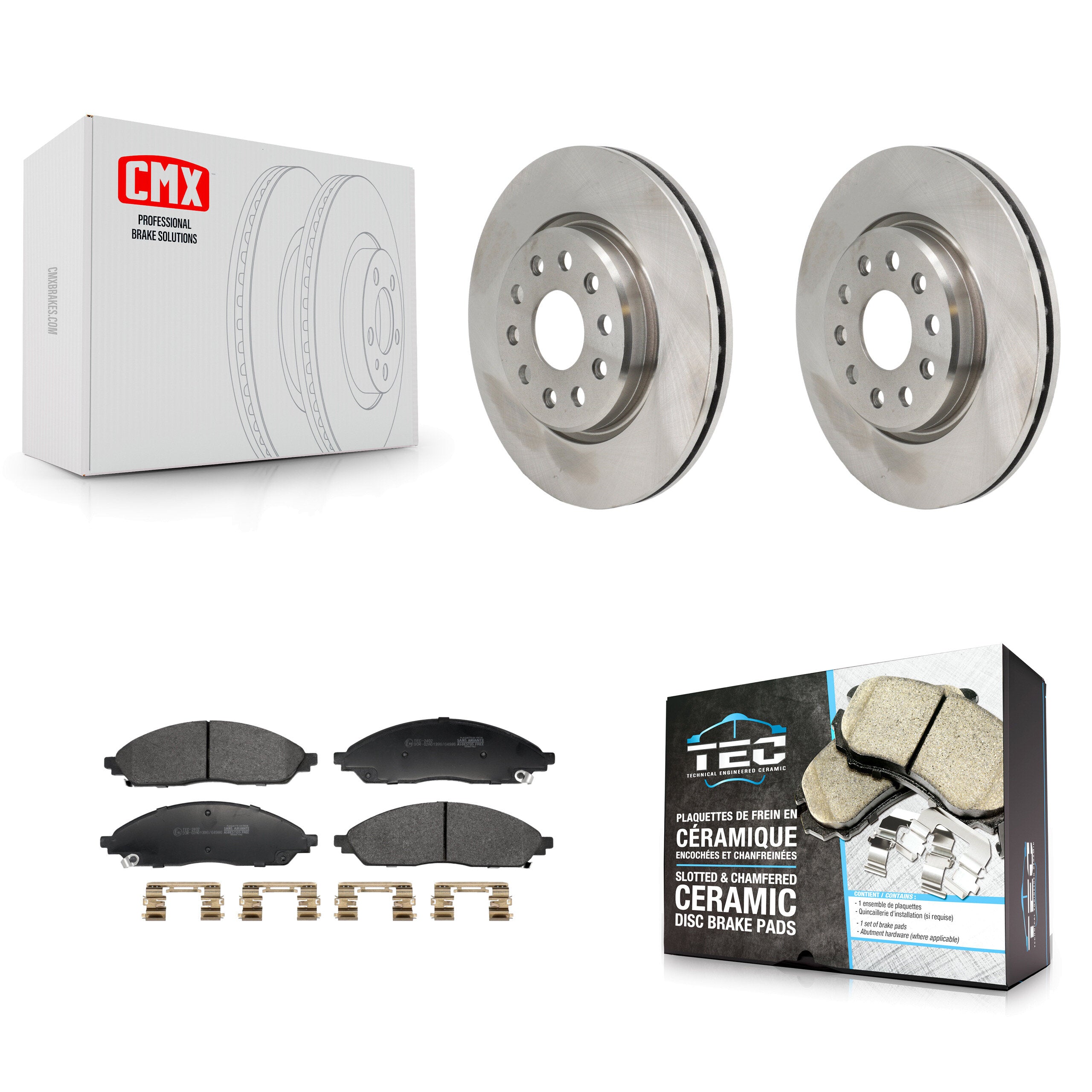 Front Disc Brake Rotors And Ceramic Pads Kit For 2022-2023 Jeep Grand Cherokee L K8T-105787