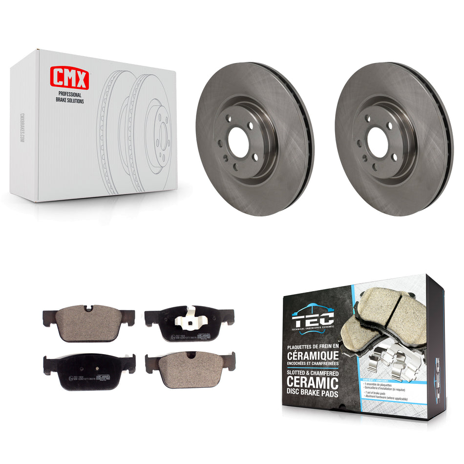 Front Disc Brake Rotors And Ceramic Pads Kit For Volvo XC60 S60 V90 Cross Country V60 S90 K8T-105788
