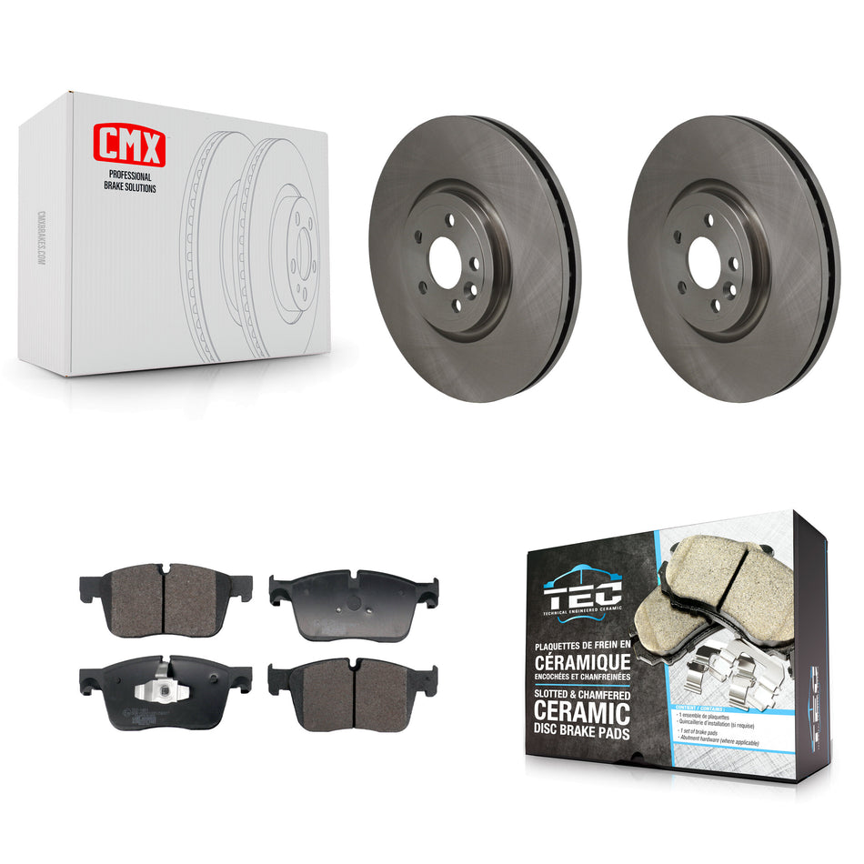 Front Disc Brake Rotors & Ceramic Pad Kit For Jaguar F-Pace Land Rover Range Velar I-Pace K8T-105790