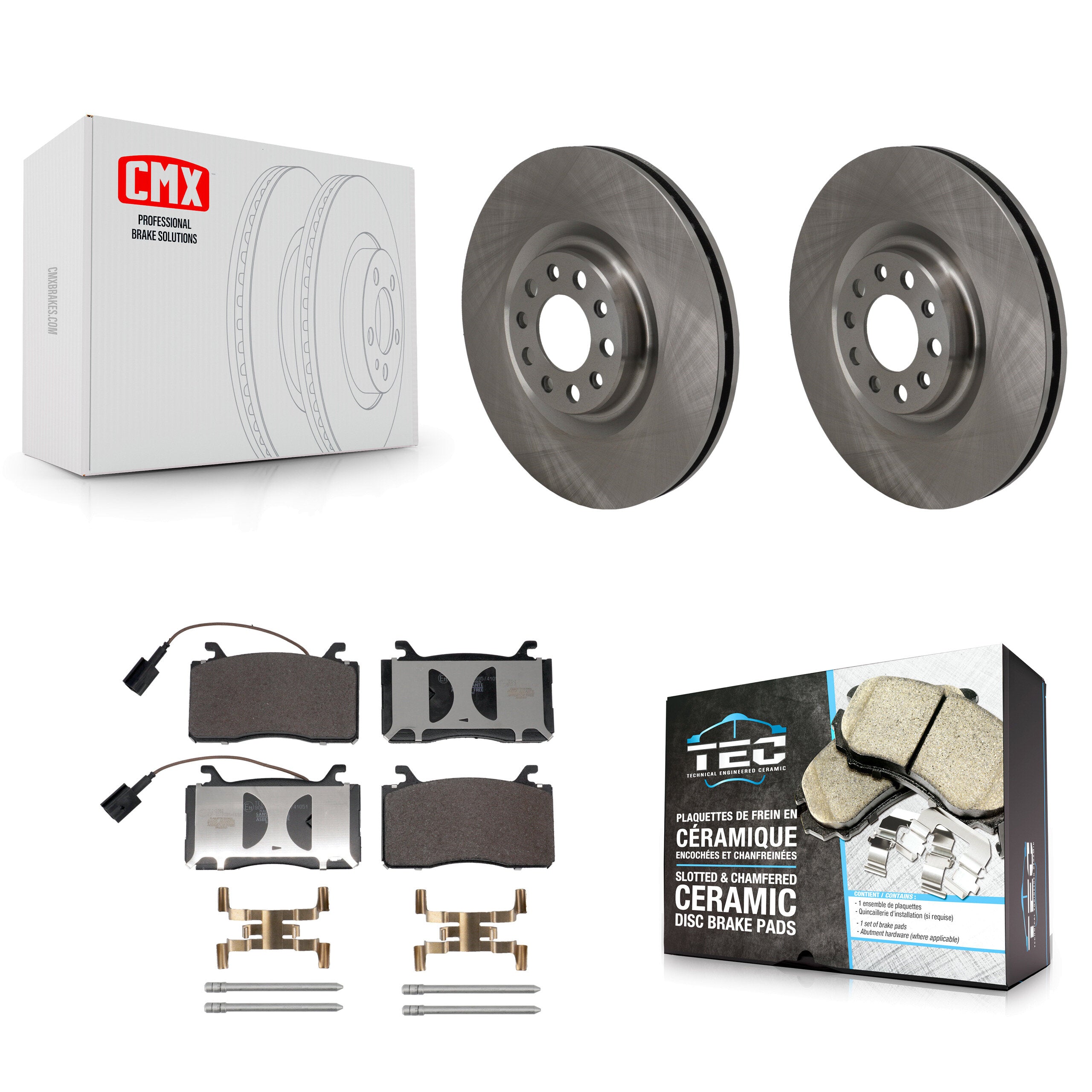 Front Disc Brake Rotors And Ceramic Pads Kit For Alfa Romeo Stelvio Giulia K8T-105791