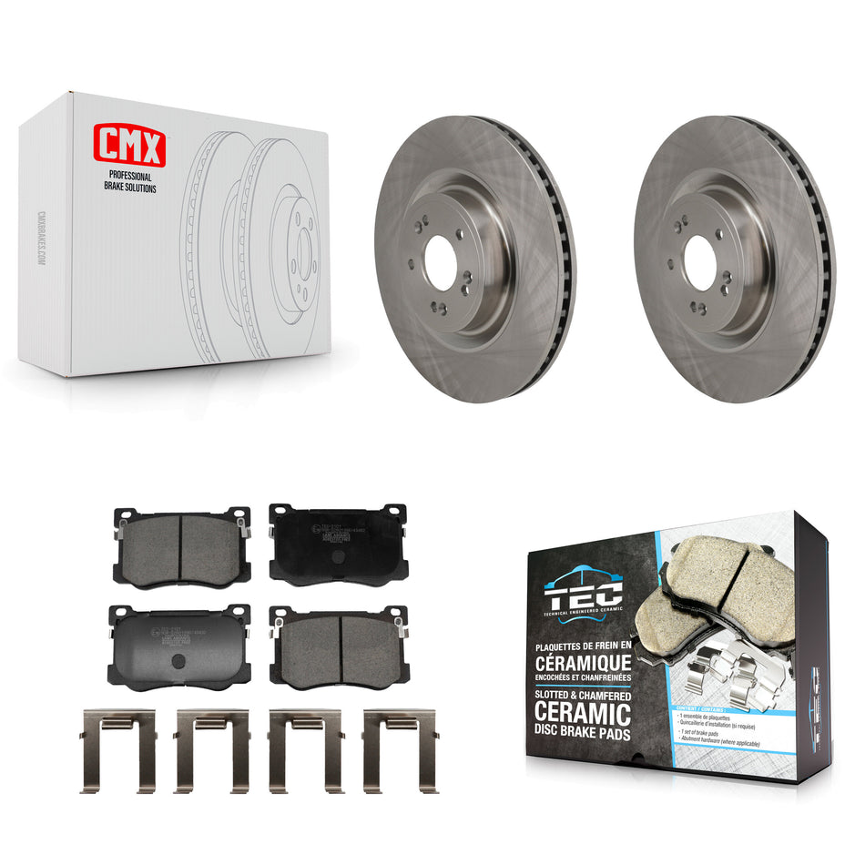 Front Disc Brake Rotors And Ceramic Pads Kit For Genesis G80 K8T-105792