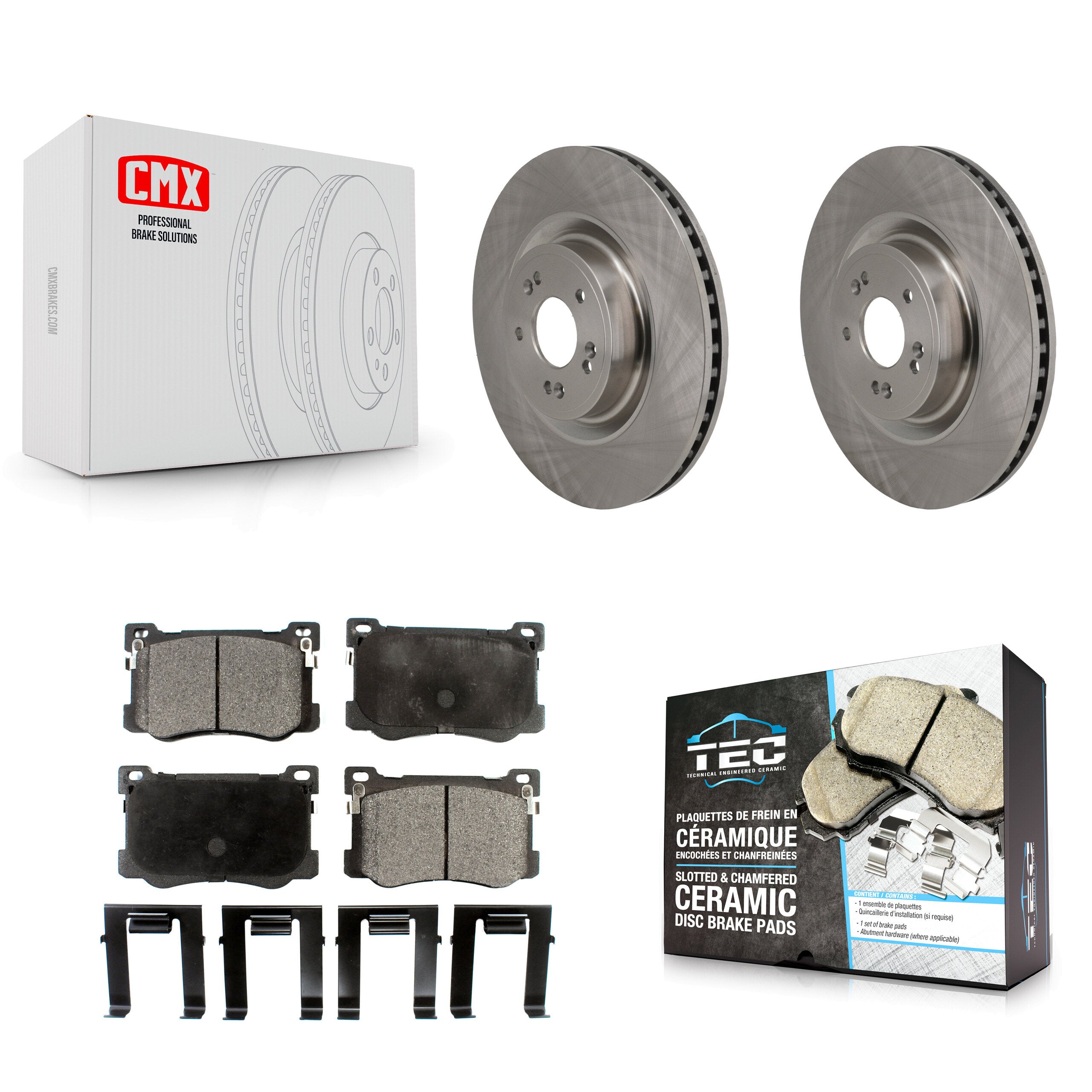 Front Disc Brake Rotors And Ceramic Pads Kit For 2018-2020 Genesis G80 3.3L K8T-105793