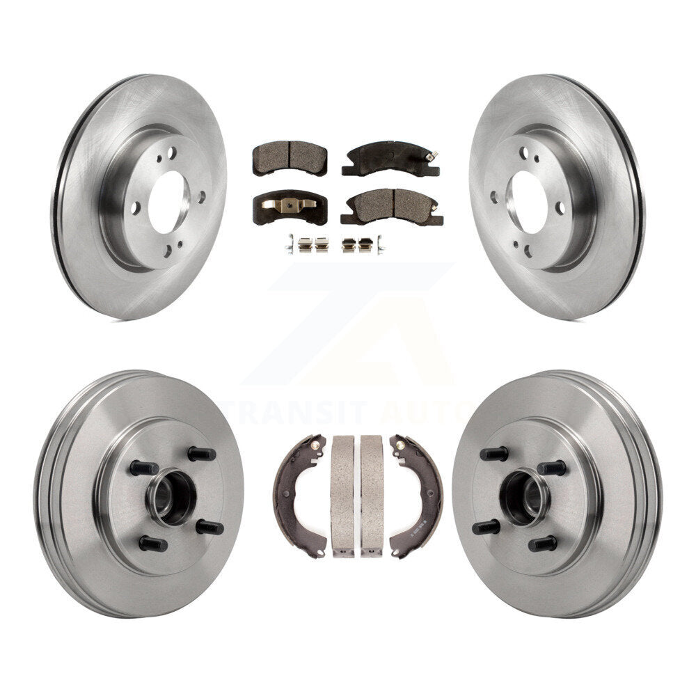 Front Rear Disc Brake Rotors Ceramic Pads And Drum Kit For 2017-2023 Mitsubishi Mirage G4 K8T-105814