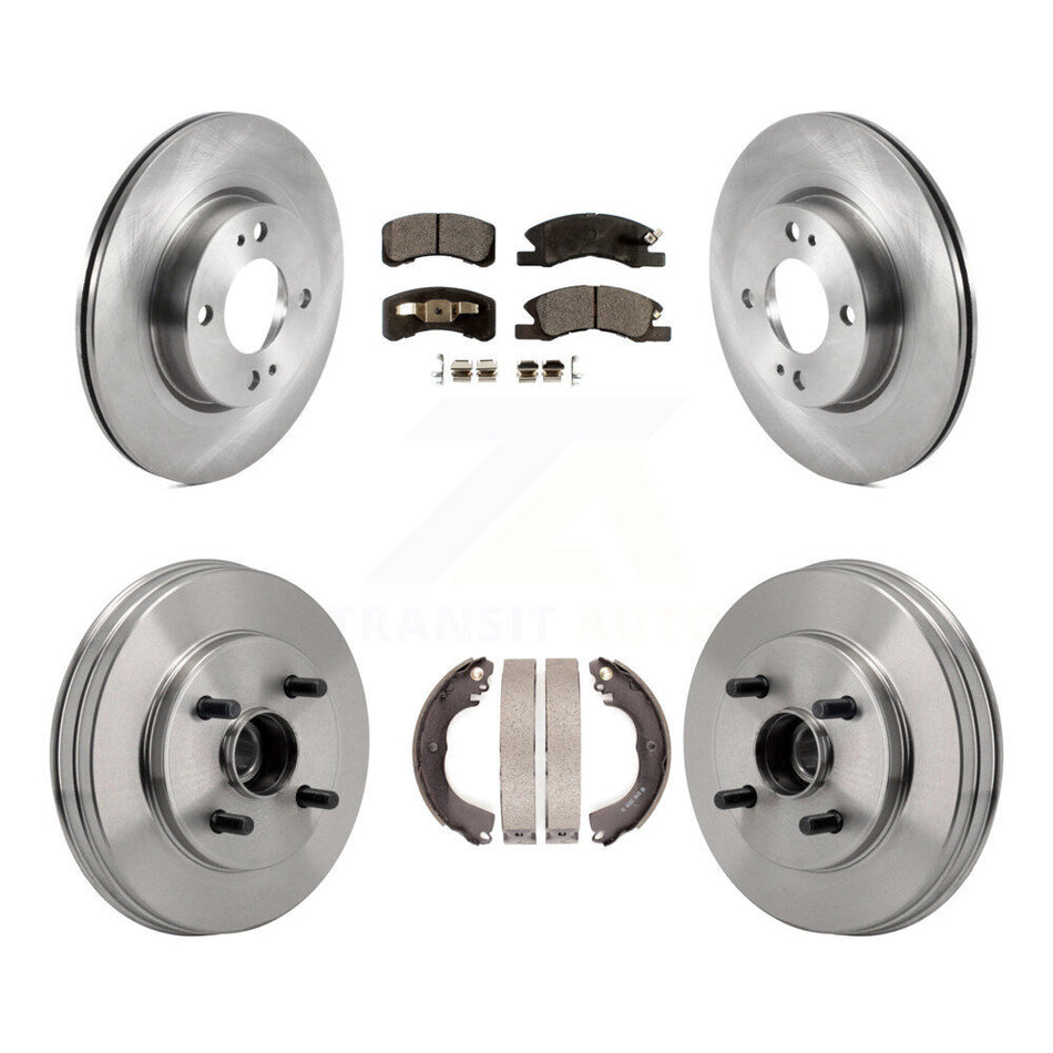 Front Rear Disc Brake Rotors Ceramic Pads And Drum Kit For 2017-2023 Mitsubishi Mirage G4 K8T-105814