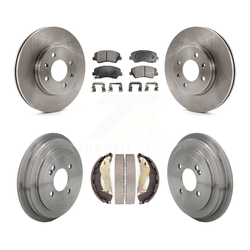 Front Rear Disc Brake Rotors Ceramic Pads And Drum Kit For Kia Rio K8T-105815