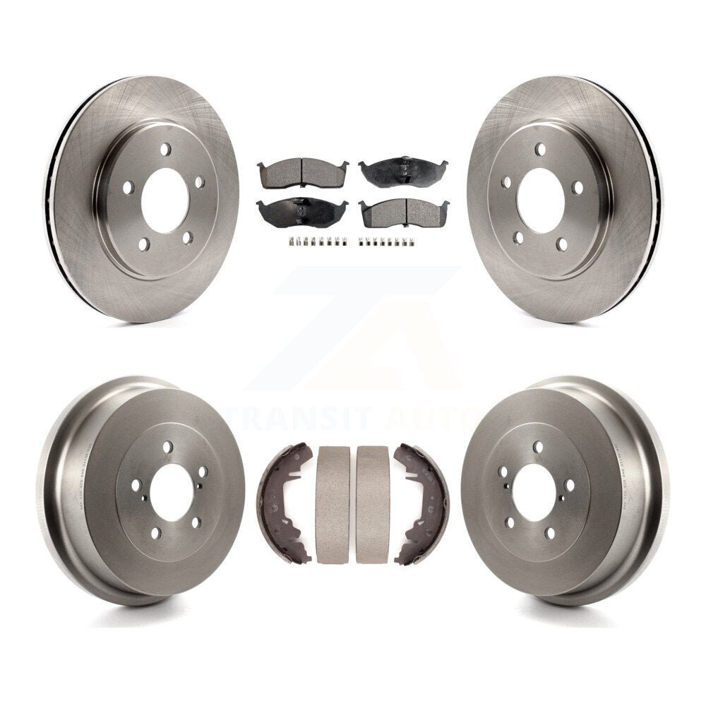 Front Rear Brake Rotor Ceramic Pad Drum Kit For Dodge Caravan Grand Plymouth Voyager Town K8T-105817