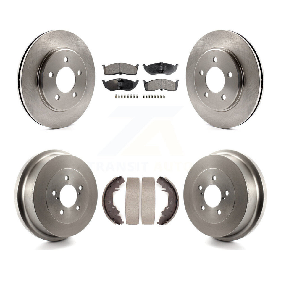 Front Rear Brake Rotor Ceramic Pad Drum Kit For Dodge Caravan Grand Plymouth Voyager Town K8T-105817