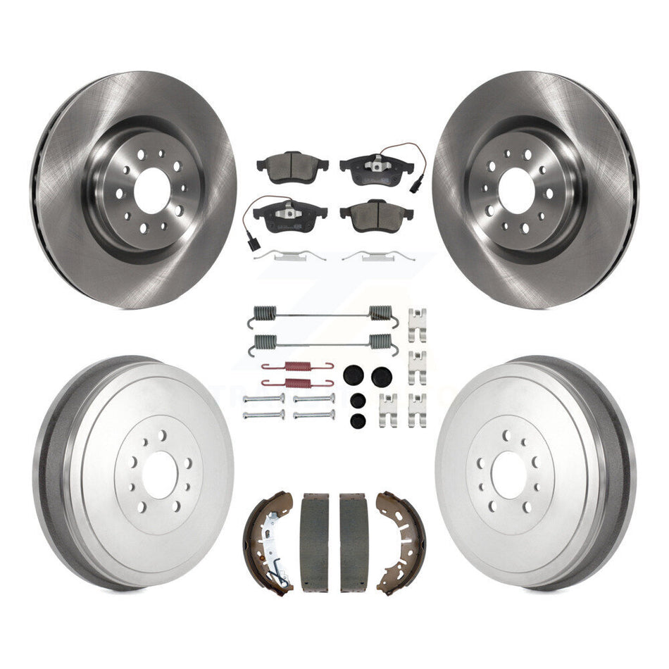 Front Rear Disc Brake Rotor Ceramic Pad & Drum Kit (7Pc) For 2015-2021 Ram ProMaster City K8T-105821
