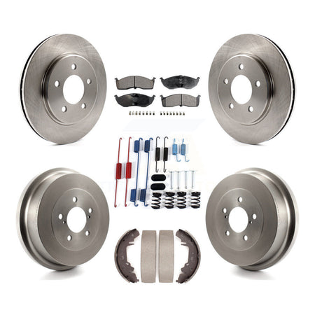 Front Rear Brake Rotor Ceramic Pad Drum Kit (7Pc) For Dodge Caravan Grand Plymouth Town & K8T-105822
