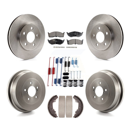 Front Rear Disc Brake Rotors Ceramic Pads And Drum Kit (7Pc) For Chrysler Grand Voyager K8T-105823