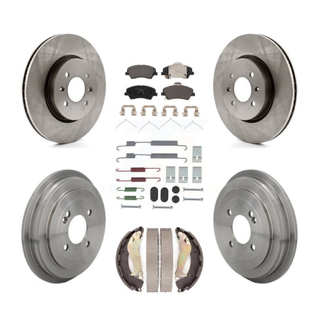 Front Rear Disc Brake Rotors Ceramic Pads And Drum Kit (7Pc) For Kia Rio Hyundai Accent K8T-105825