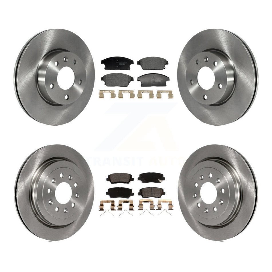Front Rear Disc Brake Rotors And Ceramic Pads Kit For 2018 Cadillac ATS Base K8T-105858