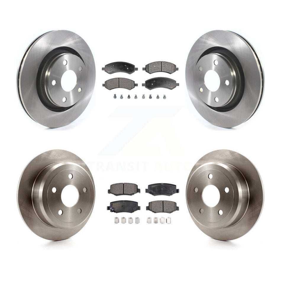 Front Rear Disc Brake Rotors And Ceramic Pads Kit For Jeep Wrangler JK K8T-105890