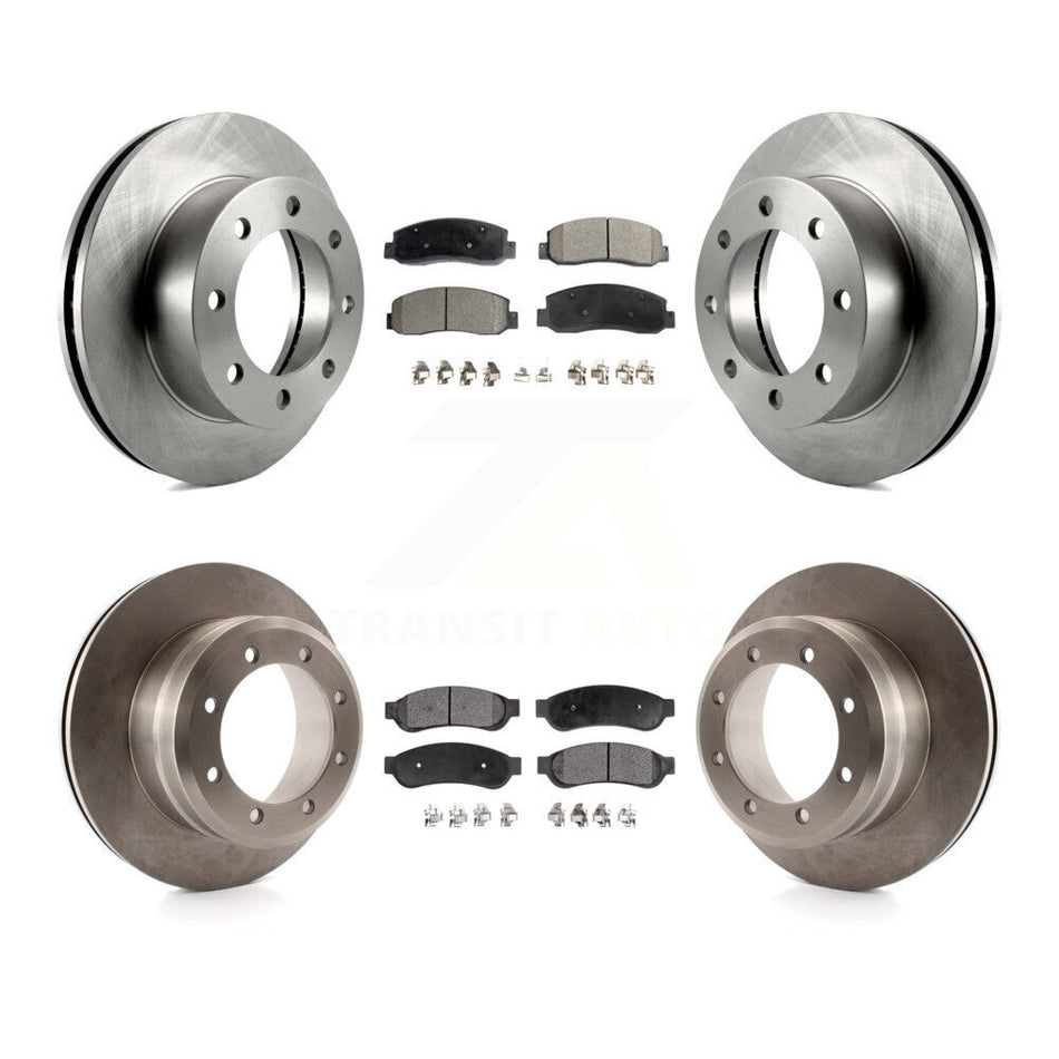 Front Rear Brake Rotors & Ceramic Pad Kit For Ford F-250 Super Duty With Dual Wheels K8T-105900