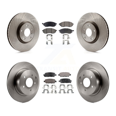 Front Rear Brake Rotor & Ceramic Pad Kit For 2009-2013 INFINITI G37 Without Brembo Brakes K8T-105901
