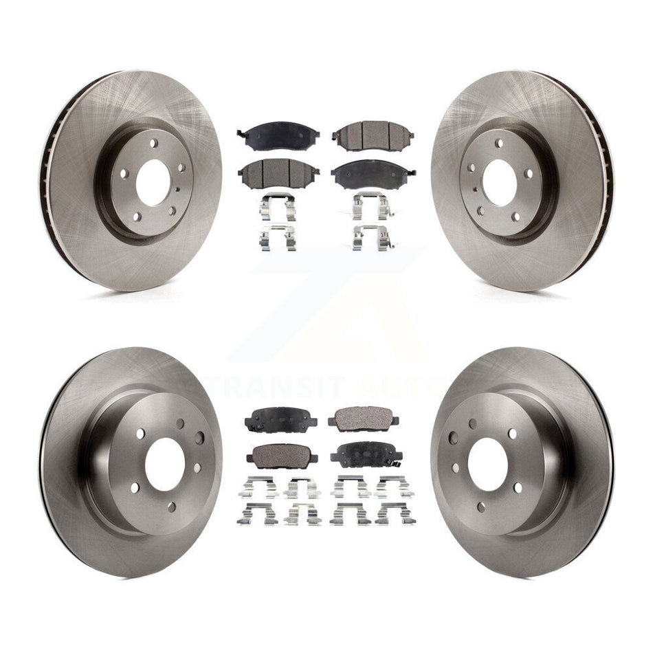 Front Rear Brake Rotor & Ceramic Pad Kit For 2009-2013 INFINITI G37 Without Brembo Brakes K8T-105901