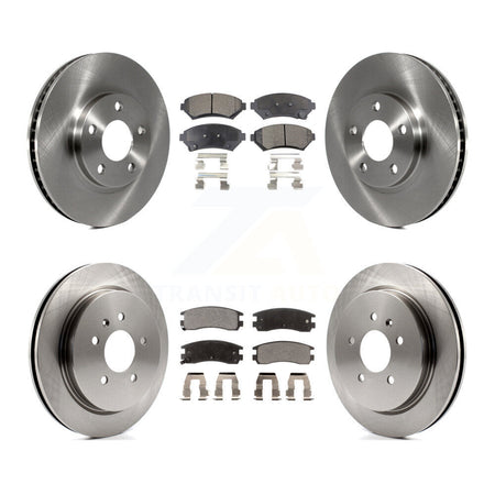 Front Rear Disc Brake Rotor & Ceramic Pad Kit For 2004 Cadillac Seville With Vented K8T-105905